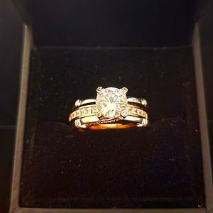 Jeulia 2pc. Sterling Silver Rings